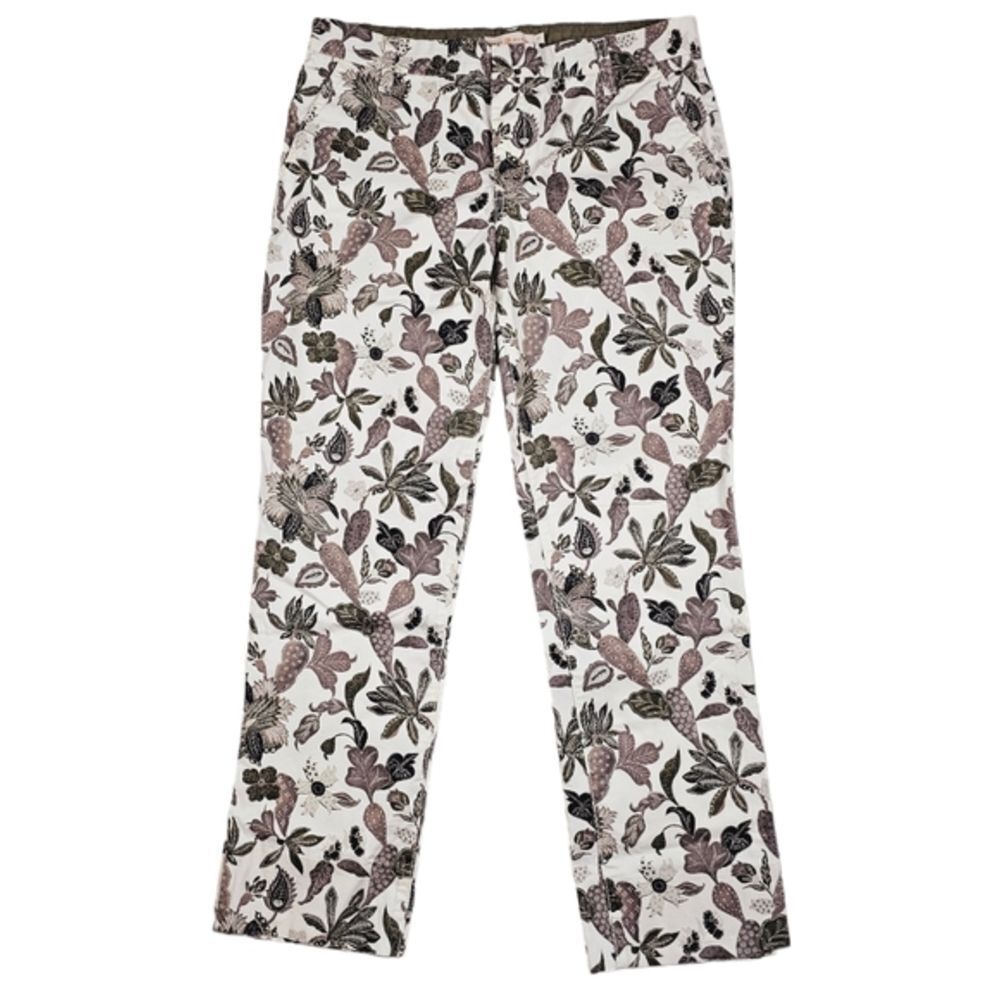 Tory Burch‎ Women's Floral Leaf Printed Trousers Size 27